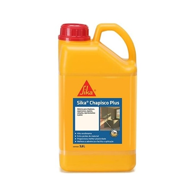 Impermeabilizante para Argamassa Sika Chapisco Plus 3,6L - Sika  Impermeabilizante para Argamassa Sika Chapisco Plus 3,6L - Sika