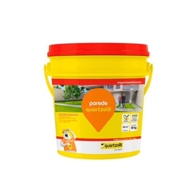 Impermeabilizante para Parede 18Kg Branco - Quartzolit Impermeabilizante para Parede 18Kg Branco - Quartzolit