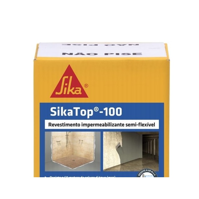 Impermeabilizante Sikatop 100 4kg - Sika  Impermeabilizante Sikatop 100 4kg - Sika