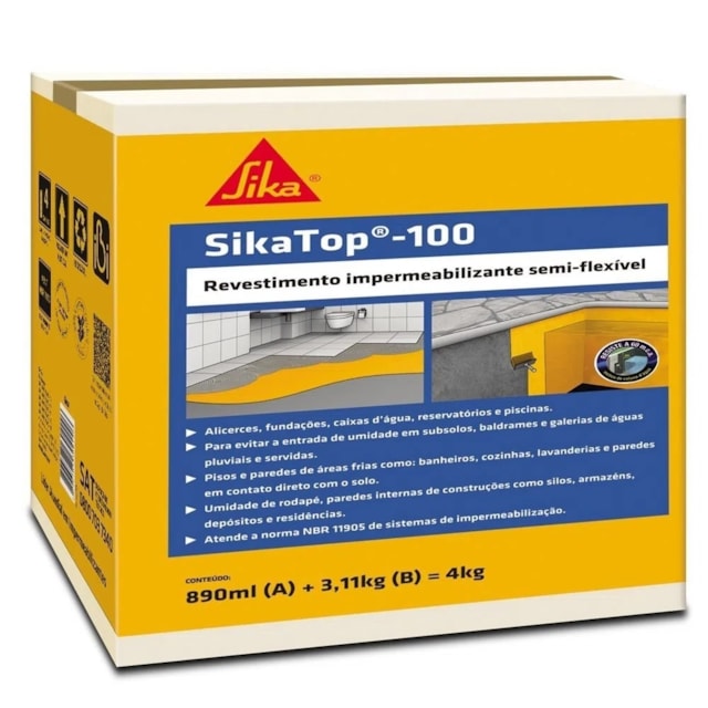 Impermeabilizante Sikatop 100 4kg - Sika 