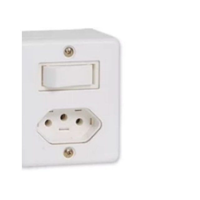 Interruptor Simples + Tomada 10A para Sobrepor - Enerbras Interruptor Simples + Tomada 10A para Sobrepor - Enerbras