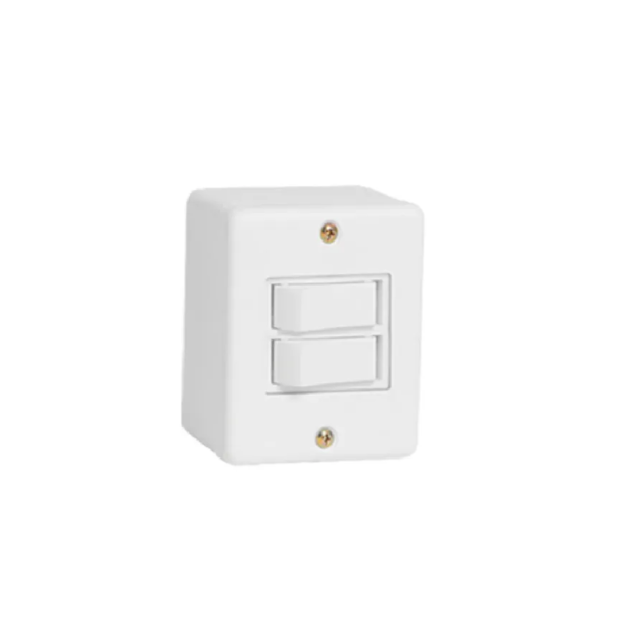 Interruptor Sistema X 2 Teclas Simples Branco - ILUMI