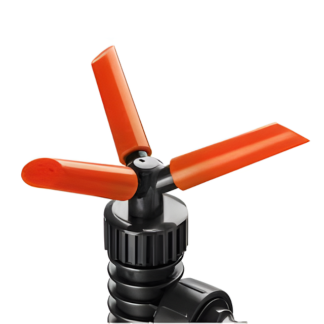 Irrigador de Plástico 1/2" Giratório Espiga Laranja - HERC