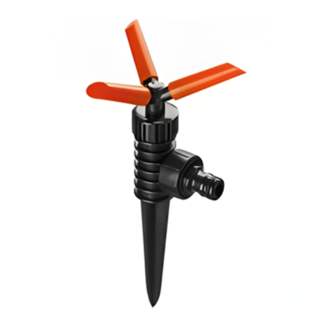 Irrigador de Plástico 1/2" Giratório Espiga Laranja - HERC