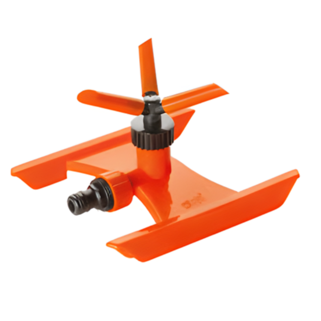 Irrigador de Plástico 1/2" Giratório Esq. Laranja - HERC