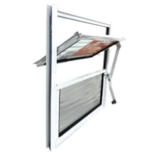 Janela Basculante Alumínio Branco 2 Folhas VD Canelado 30x30cm - QUALITY