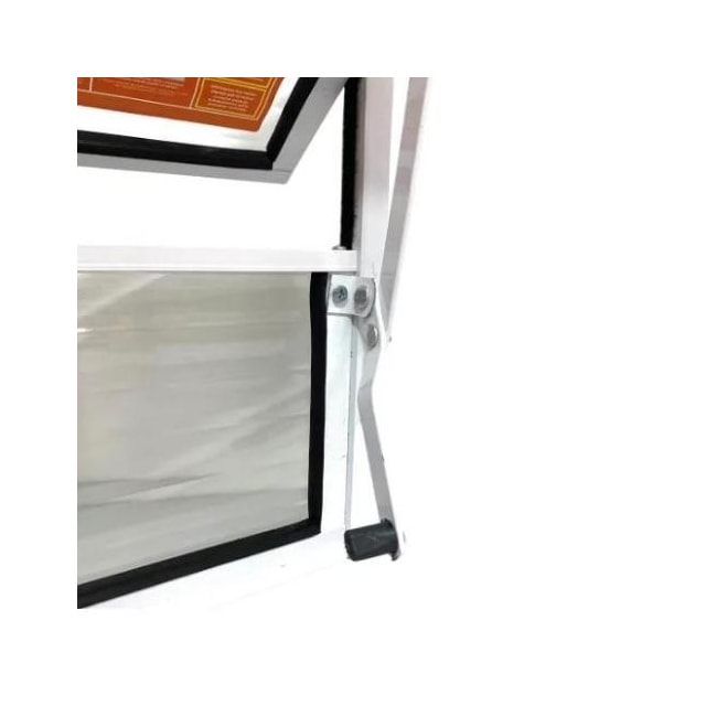 Janela Basculante Alumínio Branco 2 Folhas VD Canelado 30x30cm - QUALITY