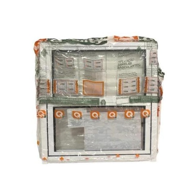 Janela Basculante Alumínio Branco 2 Folhas VD Canelado 30x30cm - QUALITY