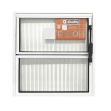 Janela Basculante Alumínio Branco 2 Folhas VD Canelado 40x40cm - QUALITY