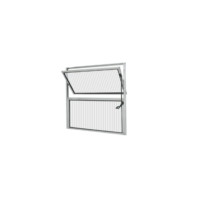 Janela Basculante Alumínio Branco 2 Folhas VD Canelado 50x50cm - QUALITY