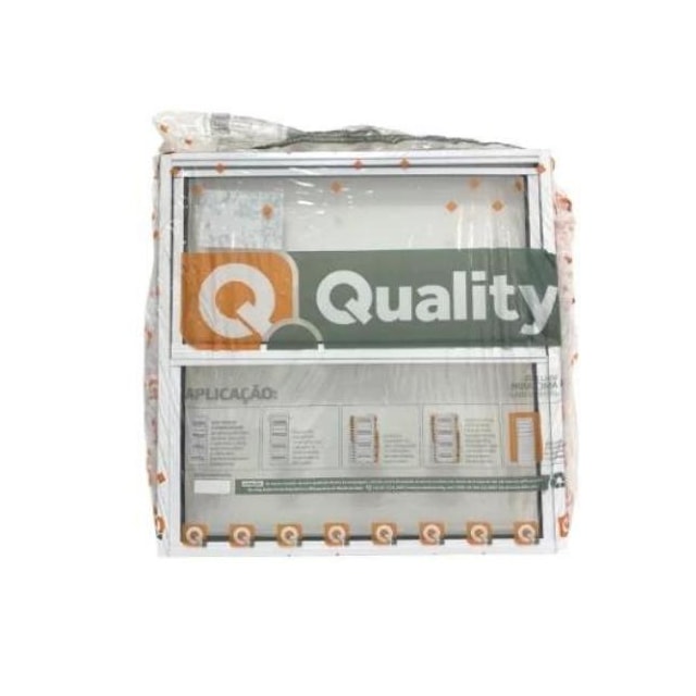 Janela Basculante Alumínio Branco 2 Folhas VD Liso 50x50cm - QUALITY
