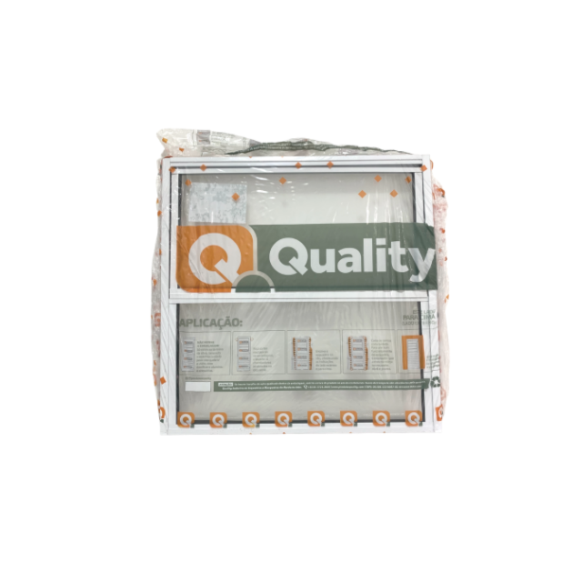 Janela Basculante Alumínio Branco 2 Folhas VD Liso 50x50cm - QUALITY