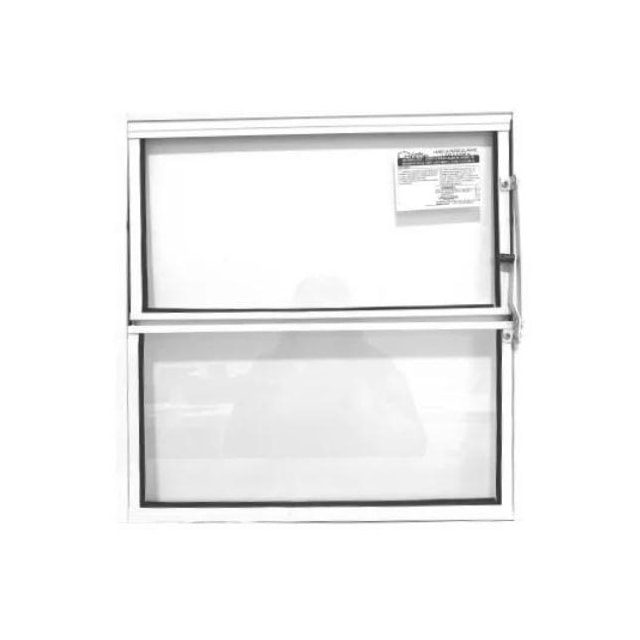 Janela Basculante Alumínio Branco 2 Folhas VD Liso 50x50cm - QUALITY