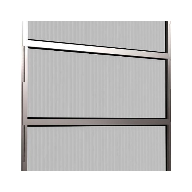 Janela Basculante Alumínio Natural 3 Folhas VD Canelado 60x60cm - QUALITY