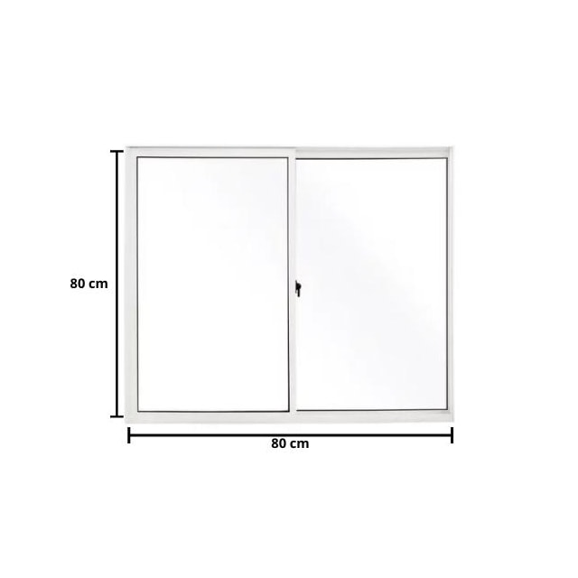 Janela de Correr 0,80 X 0,80m Alumínio Branco Vd Liso - Quality Janela de Correr 0,80 X 0,80m Alumínio Branco Vd Liso - Quality