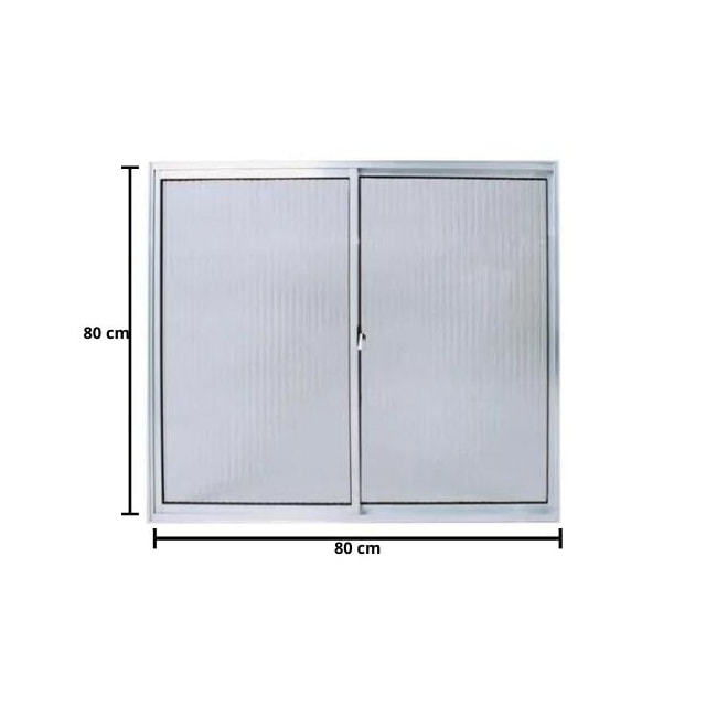 Janela de Correr 0,80 X 0,80m Alumínio Natural S/ Grade Vd Canelado - Quality Janela de Correr 0,80 X 0,80m Alumínio Natural S/ Grade Vd Canelado - Quality