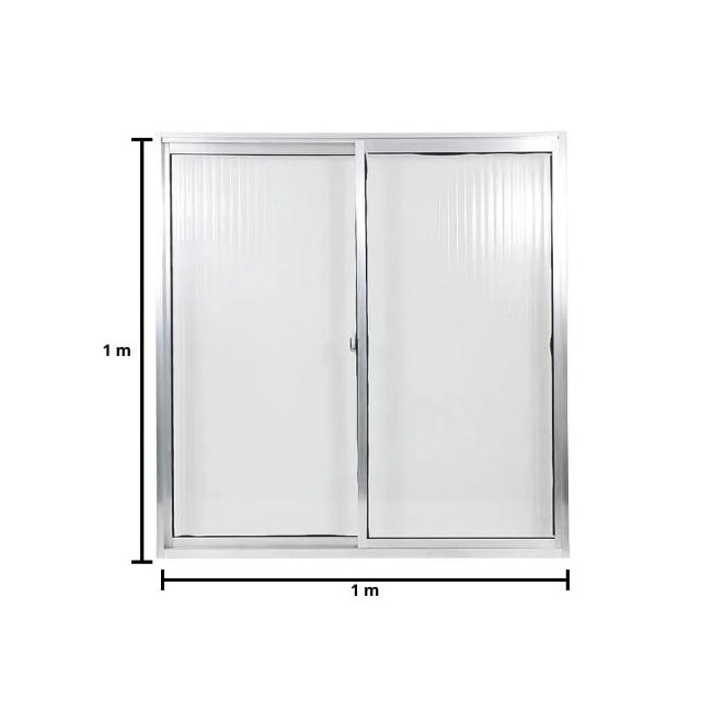 Janela de Correr 1,00 x 1,00 Alumínio Branco Vd Canelado - Quality