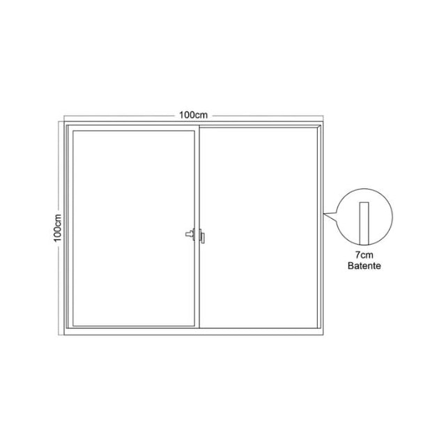 Janela de Correr 1,00 x 1,00m Alumínio Branco Vd Liso - QUALITY