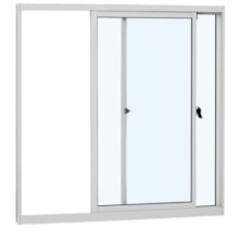 Janela de Correr 1,20 X 1,00m Alumínio Branco Vd Liso - QUALITY