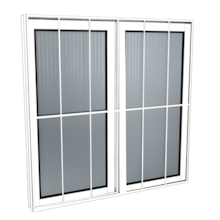 Janela de Correr c/ Grade Alumínio Branco Vd Canelado 2 Folhas 80 x 80cm - QUALITY