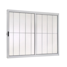 Janela de Correr C/ Grade Alumínio Branco Vd Liso 80x80cm - QUALITY