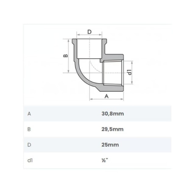 Joelho Lr 25 x 1/2" com Bucha Latão - Amanco