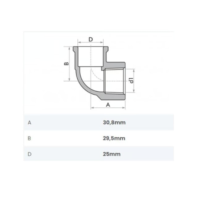 Joelho Lr 25 x 3/4" com Bucha para Latão - Amanco Joelho Lr 25 x 3/4" com Bucha para Latão - Amanco