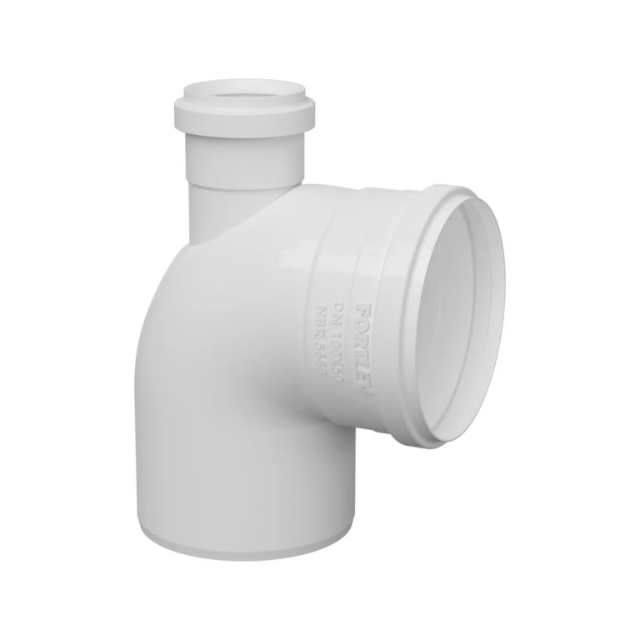 Joelho PVC de Esgpto 90° 100x50mm c/ Visita - FORTLEV