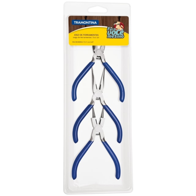 Jogo de Alicates para Bijuteria 3 Peças - TRAMONTINA Jogo de Alicates para Bijuteria 3 Peças - TRAMONTINA