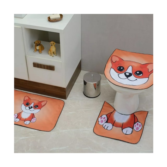 Jogo De Banheiro Tapete Capa Para Sanitário Conjunto 3 Peças Jogo De Banheiro Tapete Capa Para Sanitário Conjunto 3 Peças