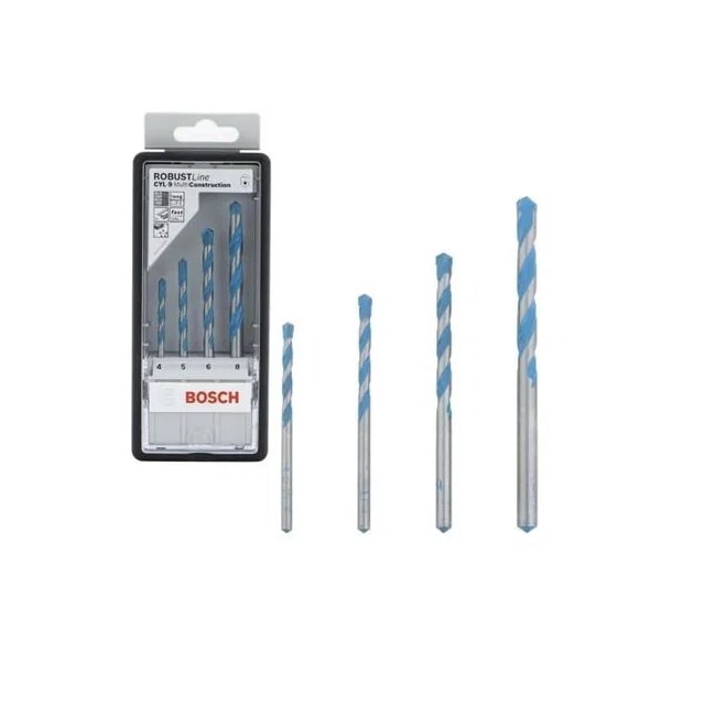 Jogo de Broca de 4 a 8mm 4 Peças Multiconstrução - BOSCH Jogo de Broca de 4 a 8mm 4 Peças Multiconstrução - BOSCH