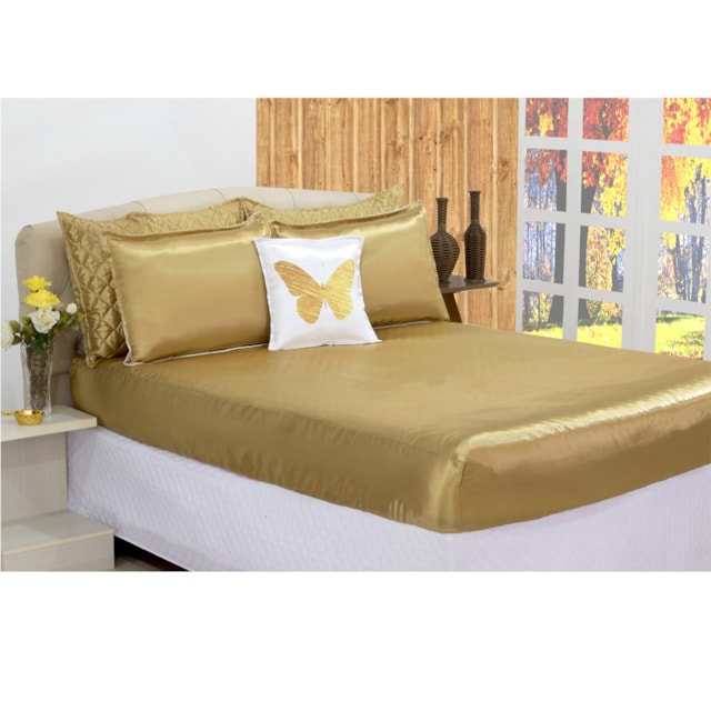 Jogo De Cama Lençol Capim Dourado Casal Padrão 4 Peças Jogo De Cama Lençol Capim Dourado Casal Padrão 4 Peças