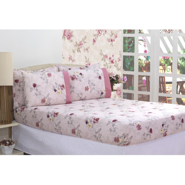 Jogo De Cama Lençol Micropercal Com Elástico Orquídea Casal 3 Peças Jogo De Cama Lençol Micropercal Com Elástico Orquídea Casal 3 Peças