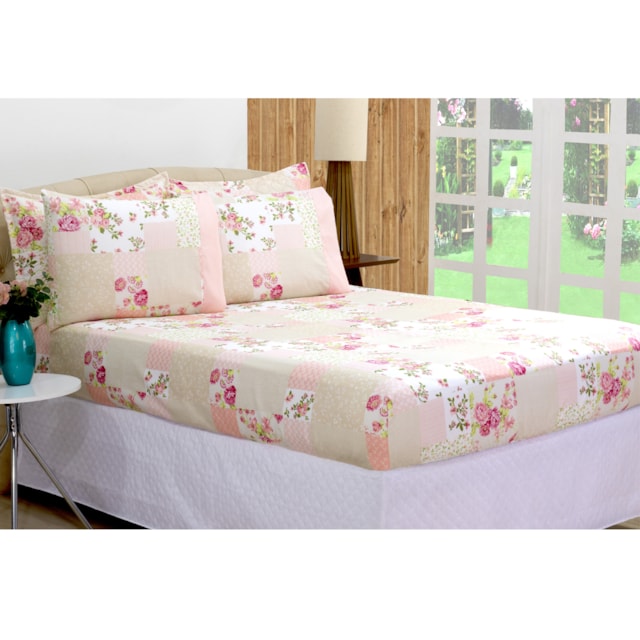 Jogo De Cama Lençol Micropercal Com Elástico Patchwork Solteiro 2 Peças Jogo De Cama Lençol Micropercal Com Elástico Patchwork Solteiro 2 Peças