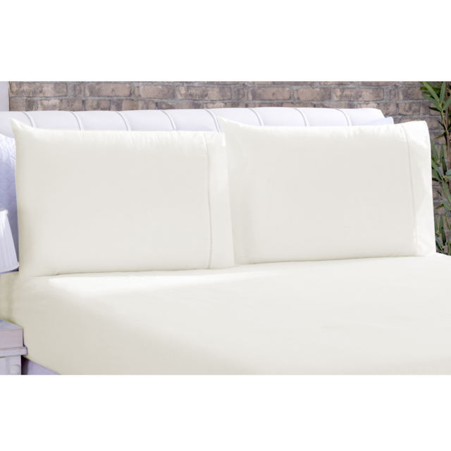 Jogo de Cama Lençol Ponto Palito Micropercal 3 Peças Palha Deccoralle King Size