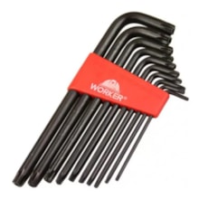 Jogo de Chave Torx Longa 10 Peças T9 a T50 - WORKER Jogo de Chave Torx Longa 10 Peças T9 a T50 - WORKER