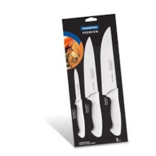 Jogo de Facas Premium com Lâminas em Aço Inox 3 peças - TRAMONTINA Jogo de Facas Premium com Lâminas em Aço Inox 3 peças - TRAMONTINA