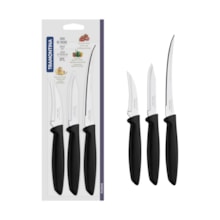 Jogo de Facas Tramontina Plenus com Lâminas em Aço Inox 3 Peças Preto Jogo de Facas Tramontina Plenus com Lâminas em Aço Inox 3 Peças Preto