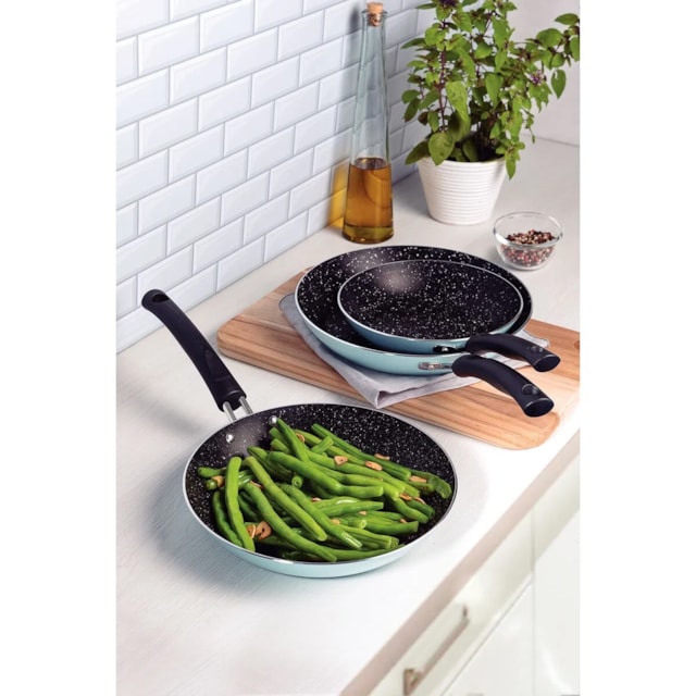 Jogo de Frigideiras Tramontina em Alumínio 3 Peças Azul Jogo de Frigideiras Tramontina em Alumínio 3 Peças Azul