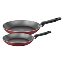Jogo de Frigideiras Tramontina Loreto em Alumínio Antiaderente Starflon Max Vermelho 2 Peças Jogo de Frigideiras Tramontina Loreto em Alumínio Antiaderente Starflon Max Vermelho 2 Peças