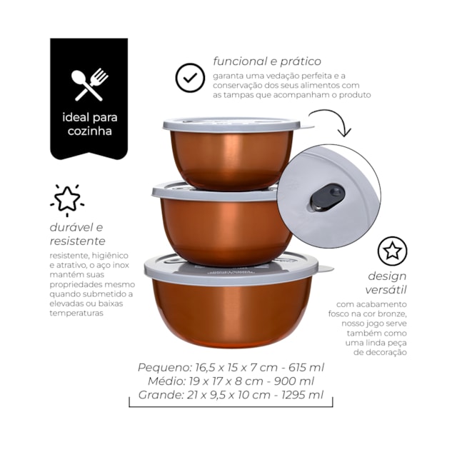 Jogo De Potes Para Microondas 3 Peças Mimo Style Jogo De Potes Para Microondas 3 Peças Mimo Style