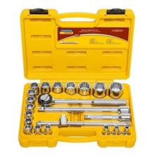 Jogo de Soquetes Estriados Encaixe 1/2 em Aço Cromo Vanádio e Maleta 22 Peças - TRAMONTINA Jogo de Soquetes Estriados Encaixe 1/2 em Aço Cromo Vanádio e Maleta 22 Peças - TRAMONTINA