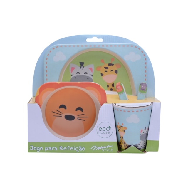 Jogo Para Refeição Infantil Safari Kit Bichinhos Mimo Style Jogo Para Refeição Infantil Safari Kit Bichinhos Mimo Style