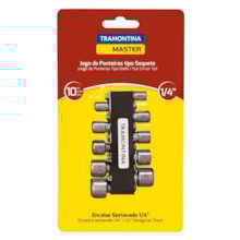 Jogo Ponteiras Soquete Sextavado 10 Peças - TRAMONTINA Jogo Ponteiras Soquete Sextavado 10 Peças - TRAMONTINA