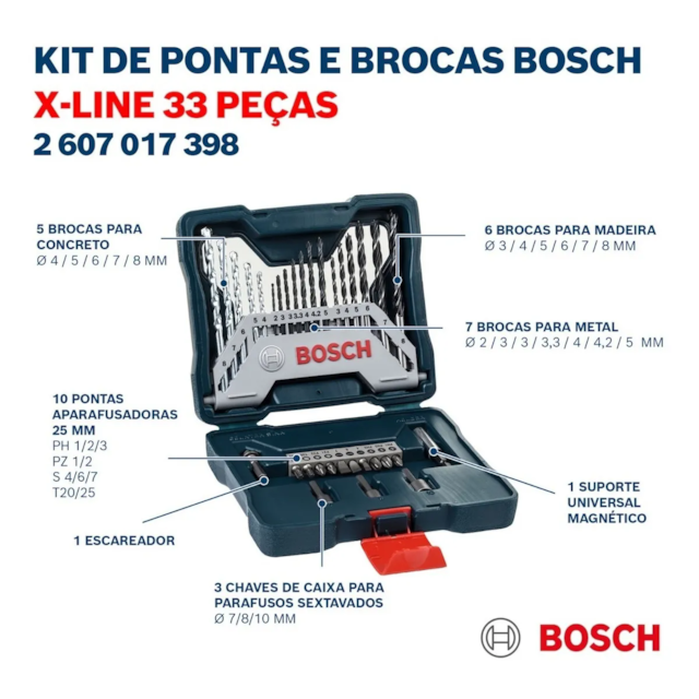 Jogo X Line 33 Unidades Azuis - BOSCH Jogo X Line 33 Unidades Azuis - BOSCH