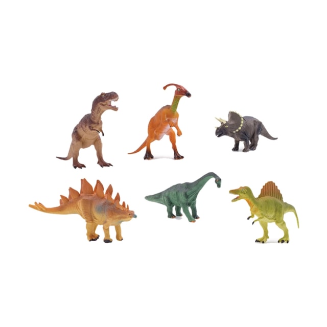 Jurassic Fun Dino com 6 Dinossauros - Multikids - BR1467