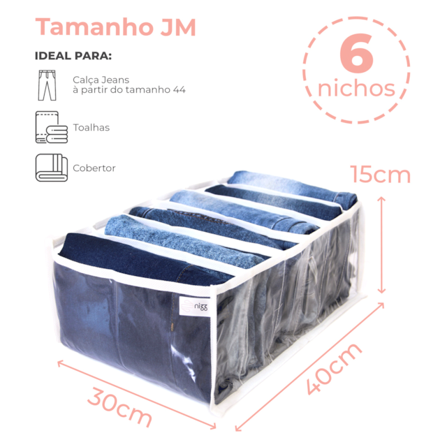 Kit 10 Organizadores Para Calça Jeans Tam Extra