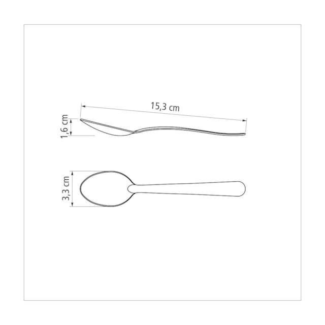 Kit 12 Colheres para Sobremesa Tramontina Malibu em Aço Inox