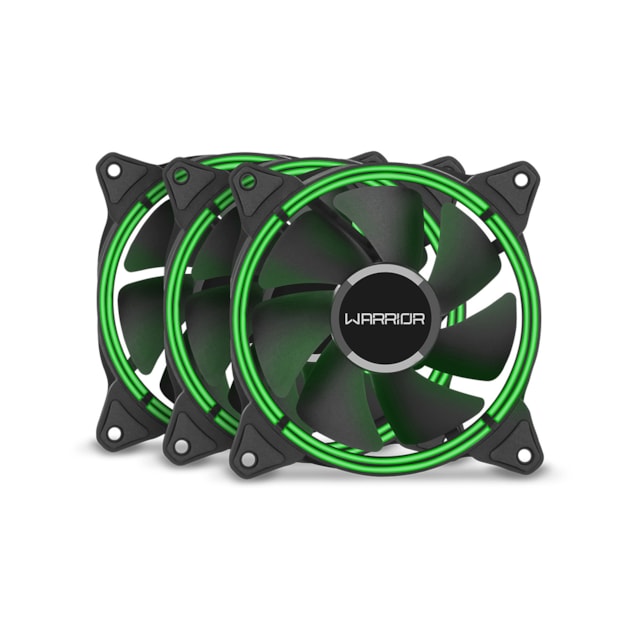 Kit 3 Cooler Harb 120mm Verde Warrior - GA195