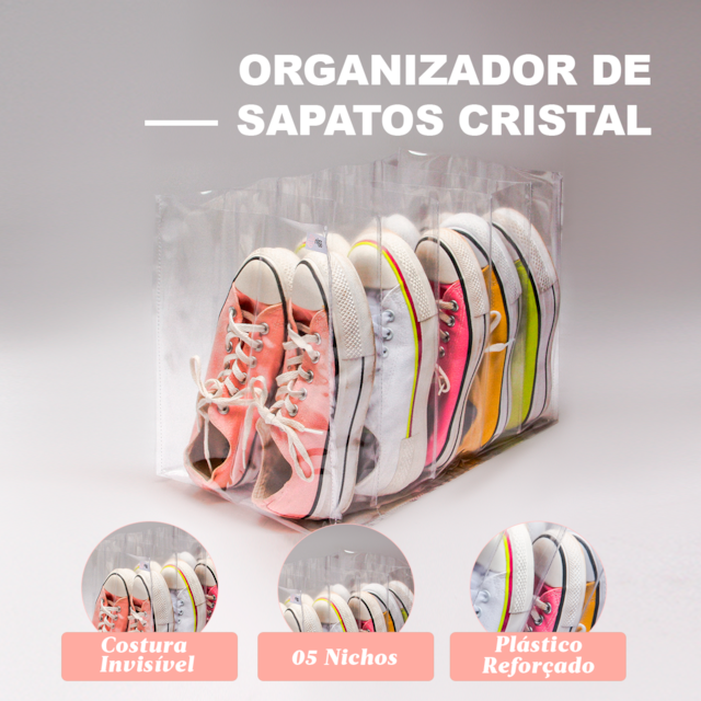 Kit 3 Organizadores de Sapatos Plástico Reforçado